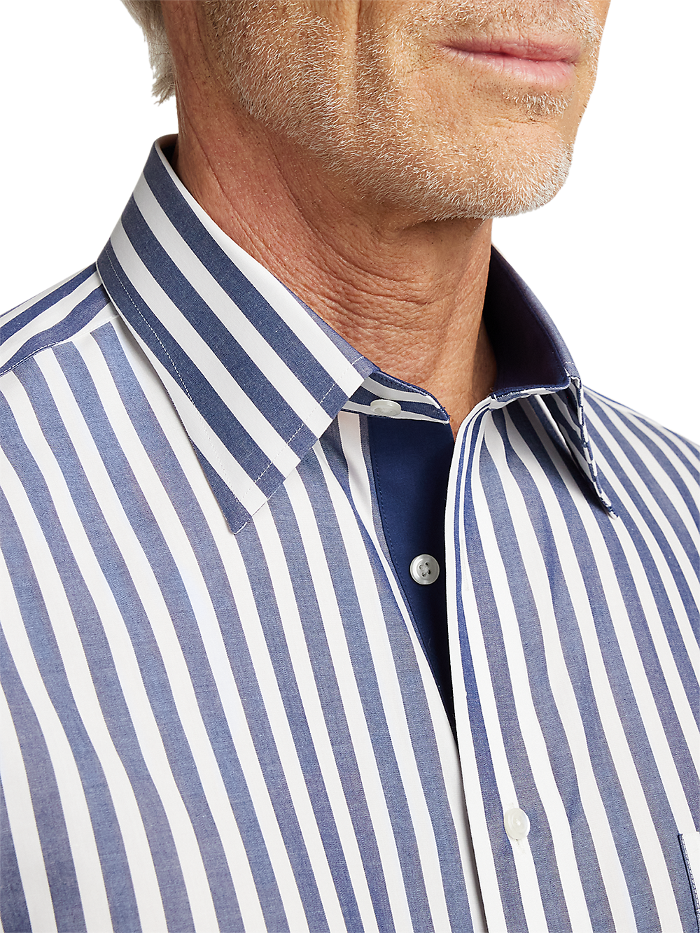 Alternate Image of Non-iron Cotton Bengal Stripe Dress Shirt With Contrast Trim-2