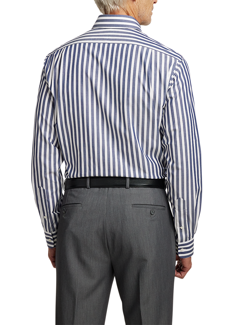 Alternate Image of Non-iron Cotton Bengal Stripe Dress Shirt With Contrast Trim-4