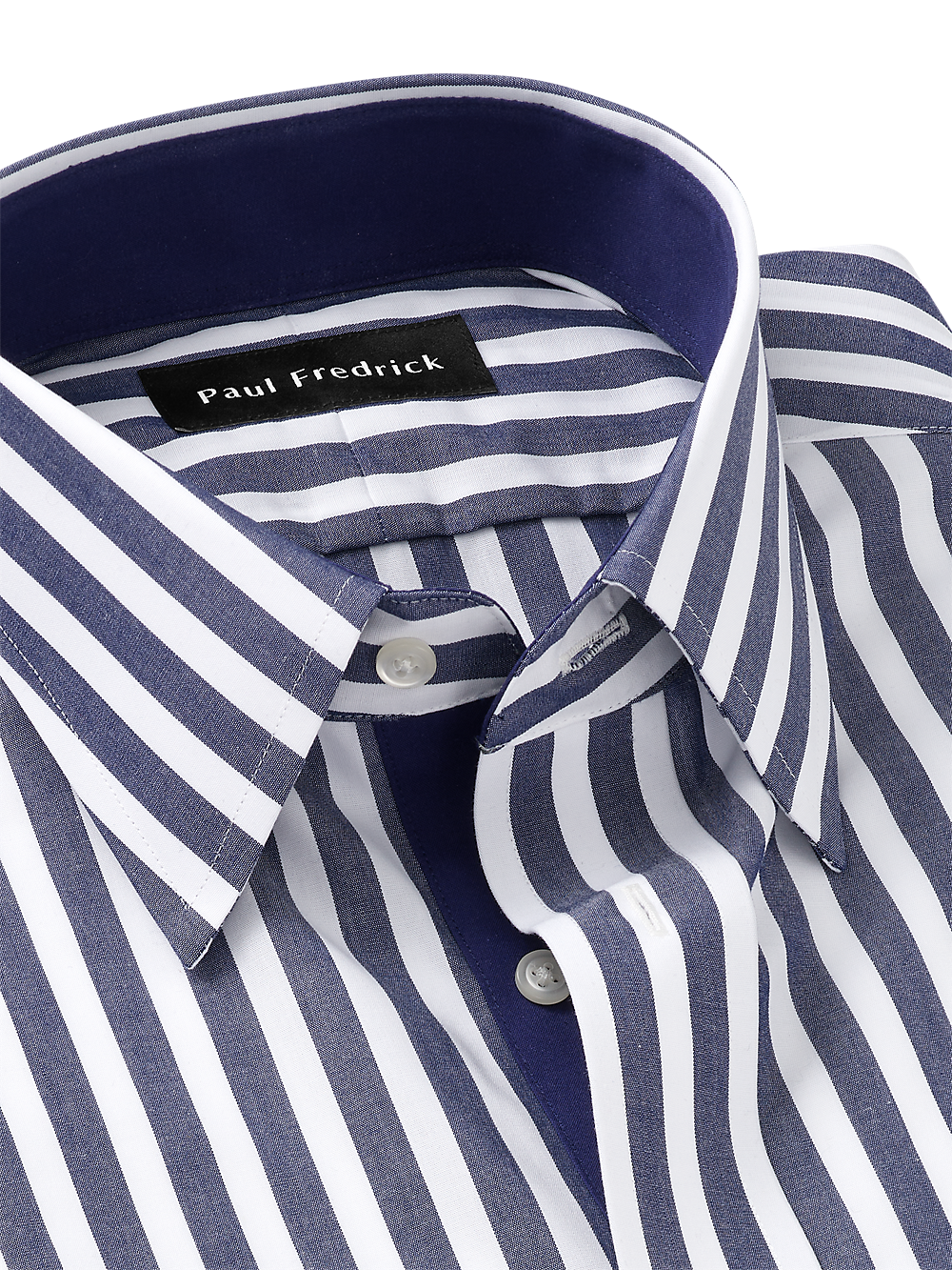 Alternate Image of Non-iron Cotton Bengal Stripe Dress Shirt With Contrast Trim-6