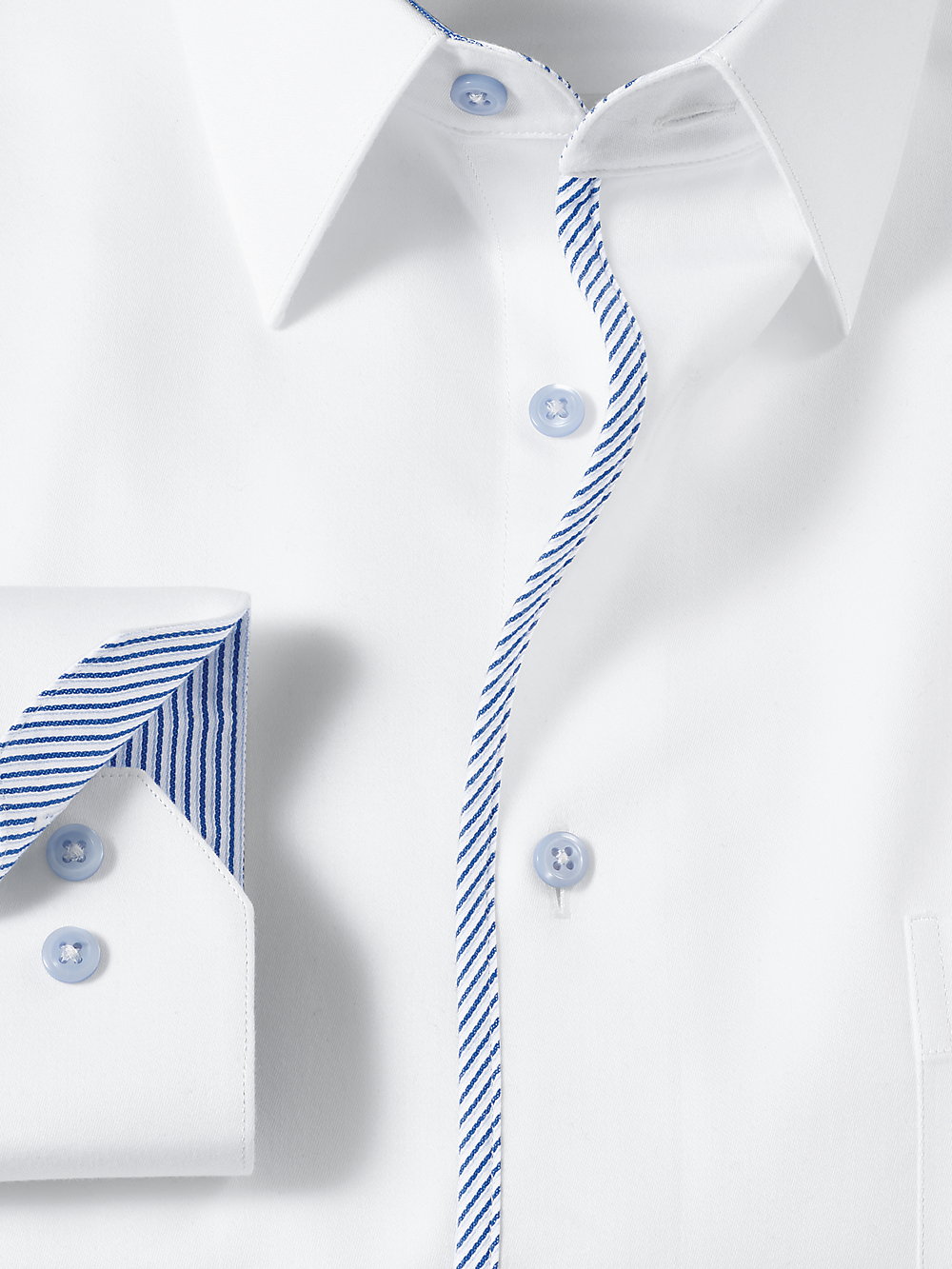 Alternate Image of Non-iron Cotton Solid Dress Shirt With Contrast Trim-5