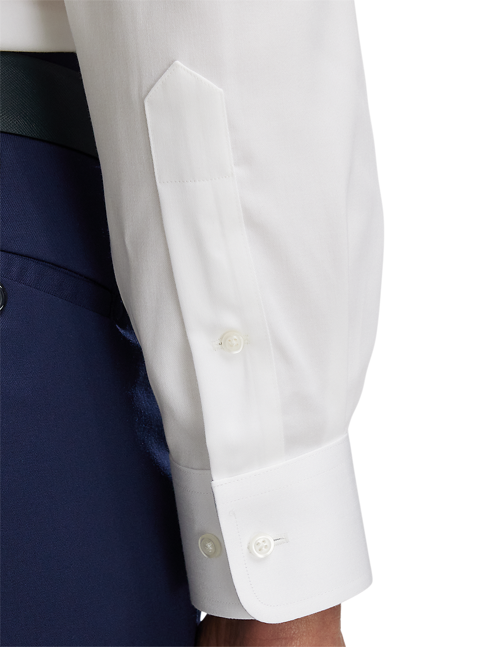 Alternate Image of Non-iron Cotton Solid Dress Shirt With Contrast Trim-3