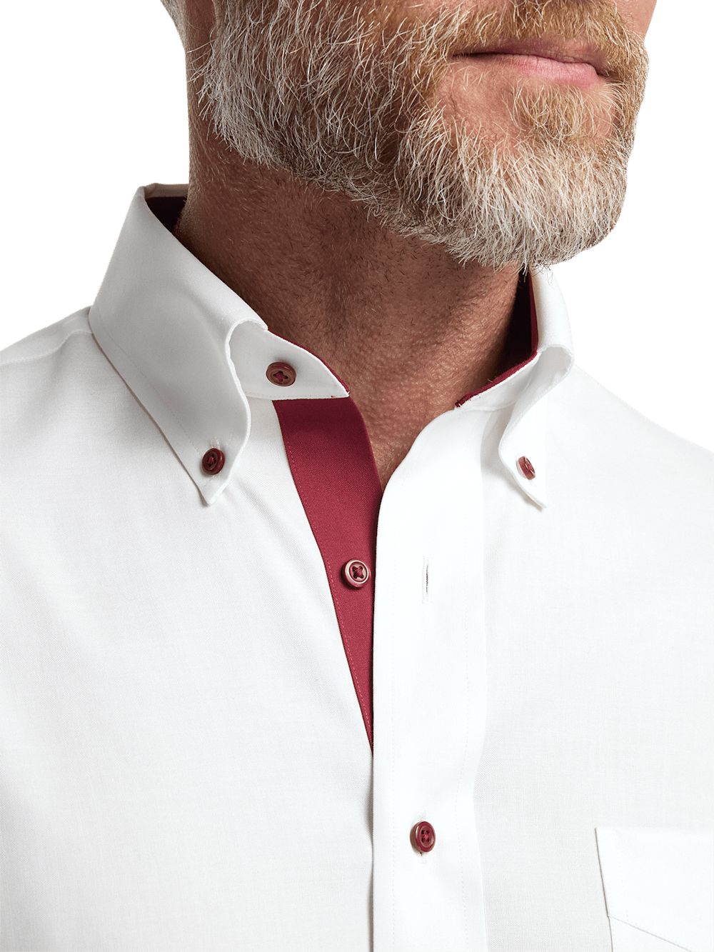 Alternate Image of Comfort Stretch Non-iron Solid Dress Shirt With Contrast Trim-2