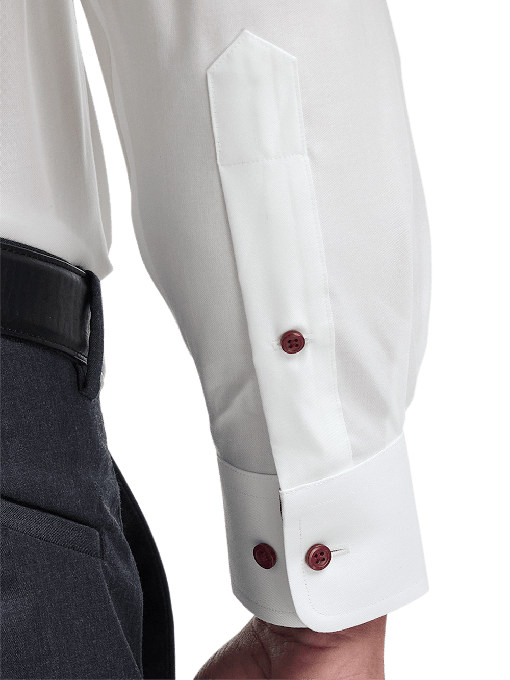 Alternate Image of Comfort Stretch Non-iron Solid Dress Shirt With Contrast Trim-3