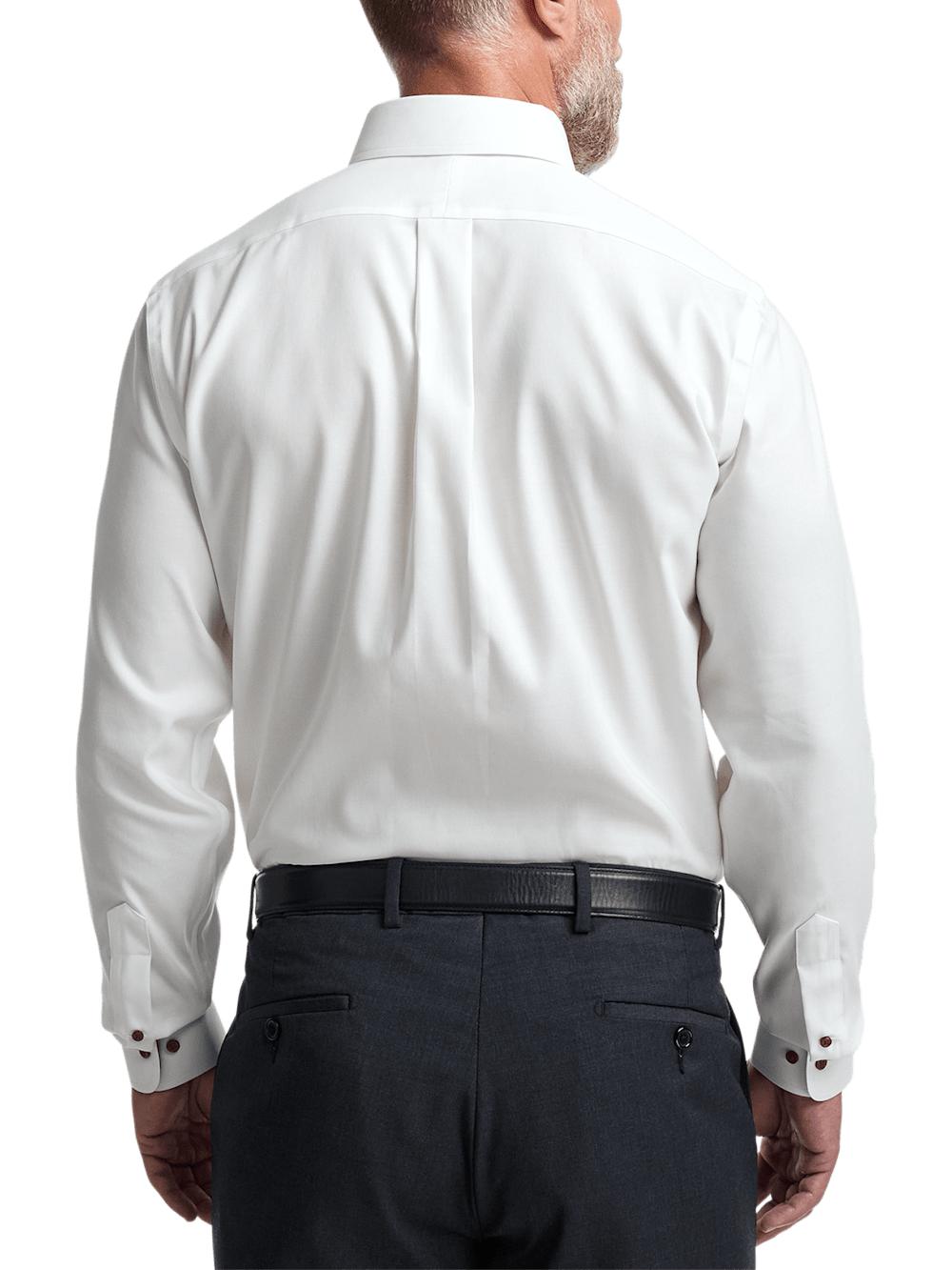 Alternate Image of Comfort Stretch Non-iron Solid Dress Shirt With Contrast Trim-4