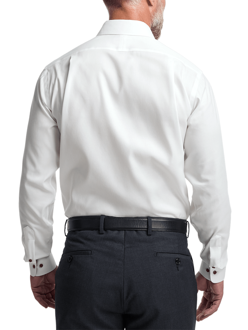 Alternate Image of Comfort Stretch Non-iron Solid Dress Shirt With Contrast Trim-4