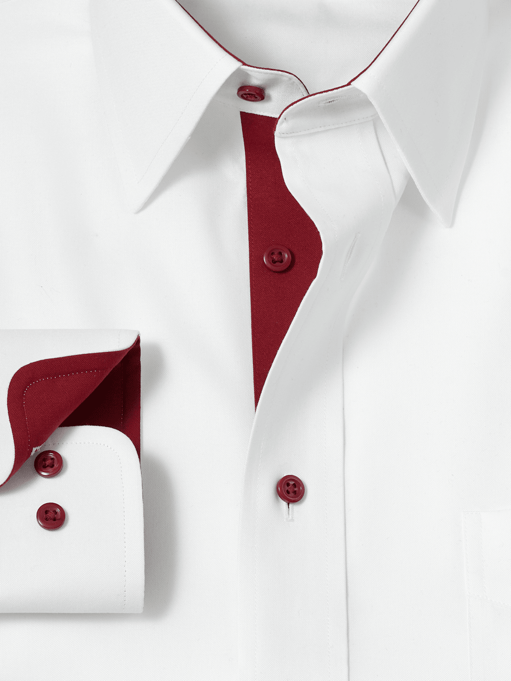 Alternate Image of Comfort Stretch Non-iron Solid Dress Shirt With Contrast Trim-5