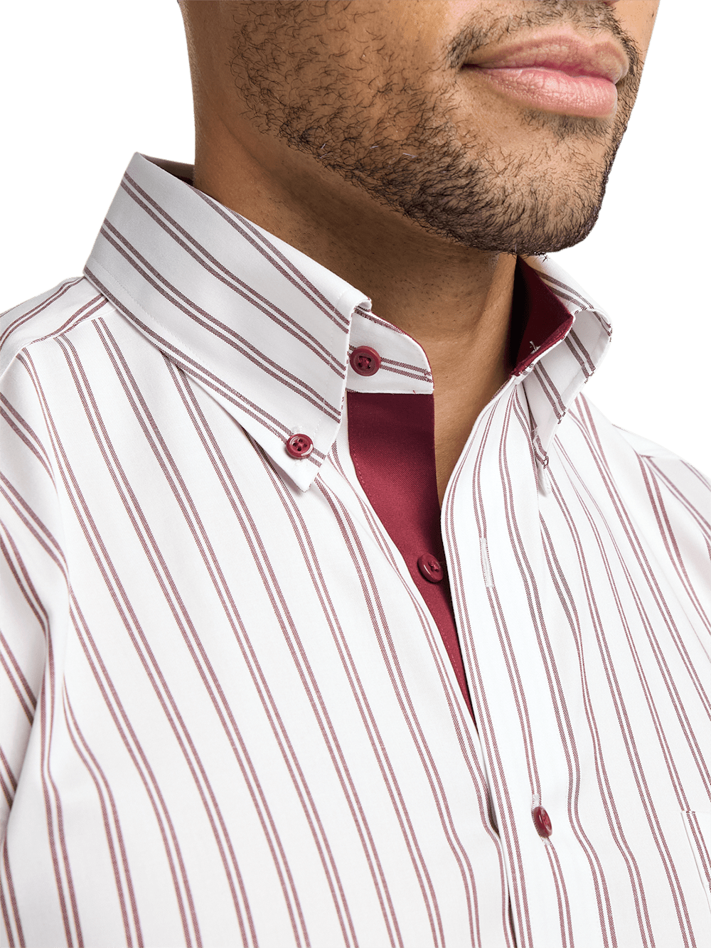 Alternate Image of Comfort Stretch Non-iron Stripe Dress Shirt With Contrast Trim-2