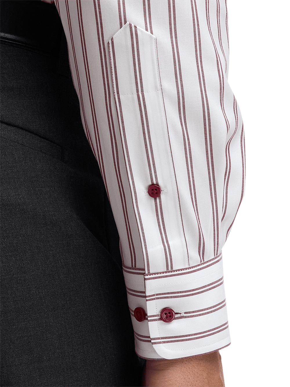 Alternate Image of Comfort Stretch Non-iron Stripe Dress Shirt With Contrast Trim-3