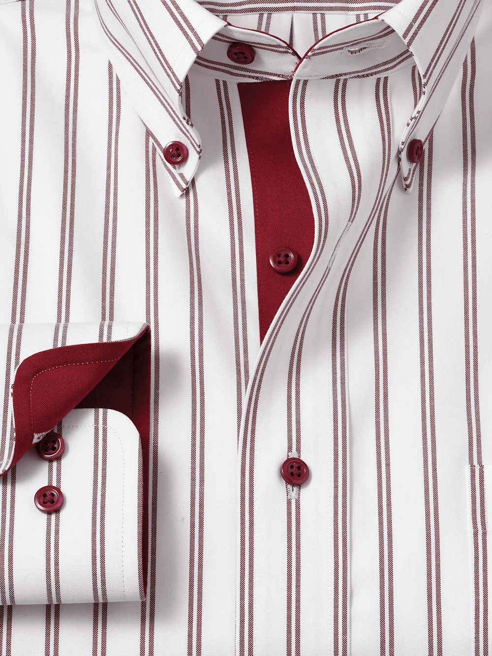 Alternate Image of Comfort Stretch Non-iron Stripe Dress Shirt With Contrast Trim-5