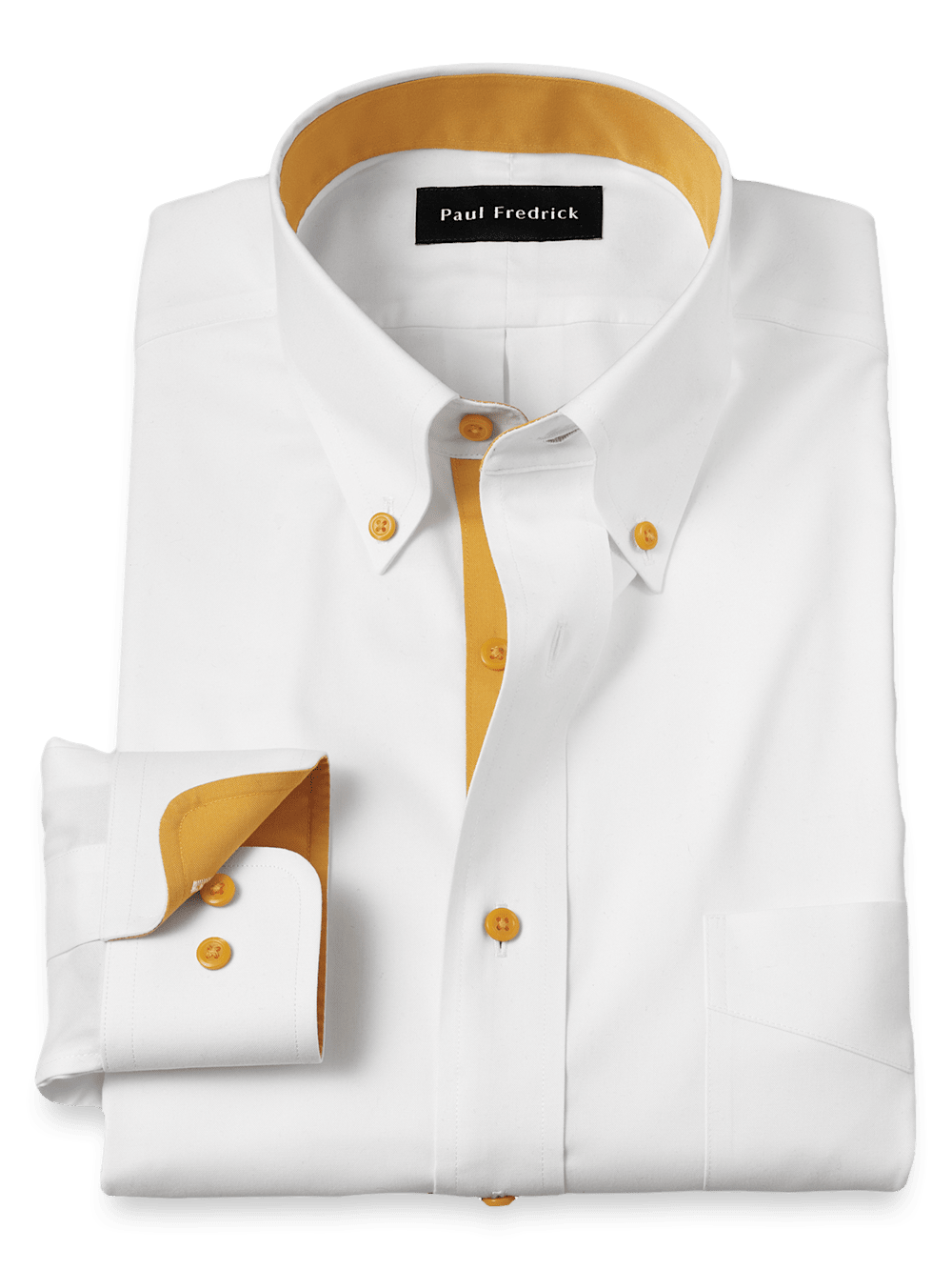 Product Image of Comfort Stretch Non-iron Solid Dress Shirt With Contrast Trim-1