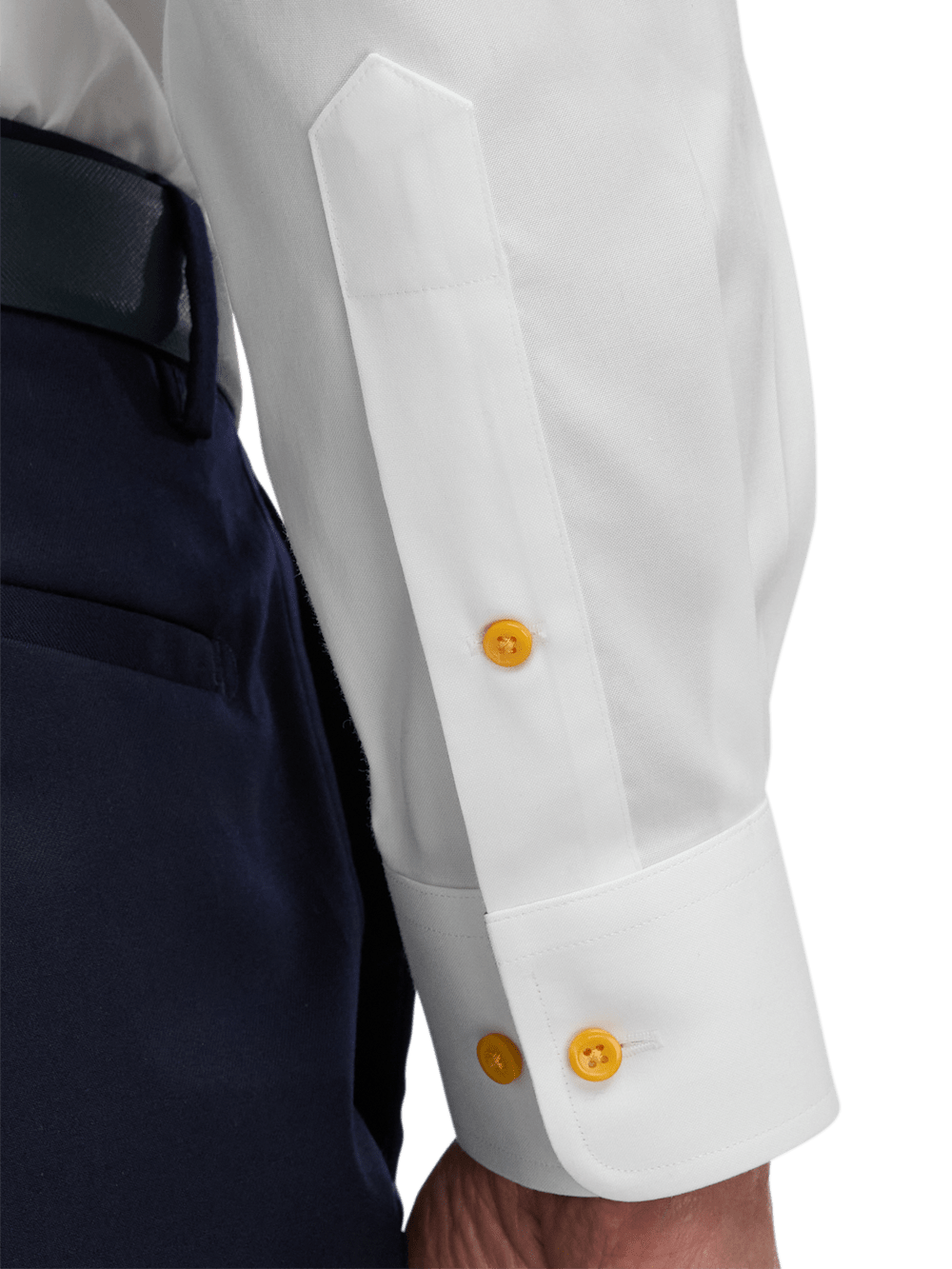 Alternate Image of Comfort Stretch Non-iron Solid Dress Shirt With Contrast Trim-3