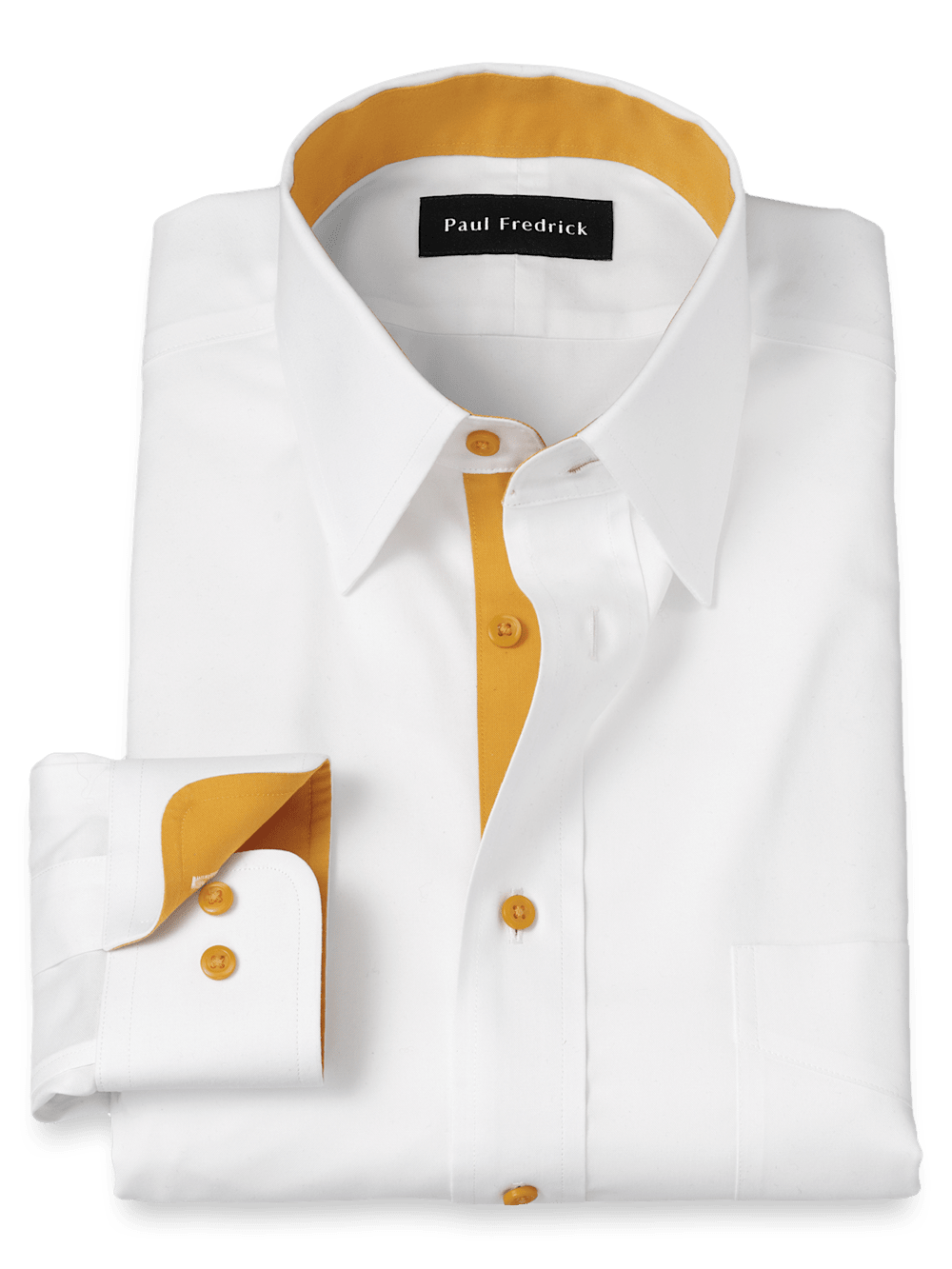 Product Image of Comfort Stretch Non-iron Solid Dress Shirt With Contrast Trim-1