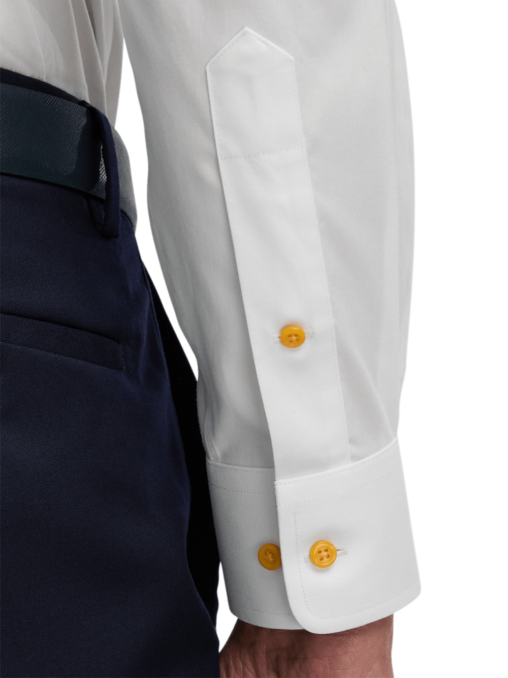 Alternate Image of Comfort Stretch Non-iron Solid Dress Shirt With Contrast Trim-3