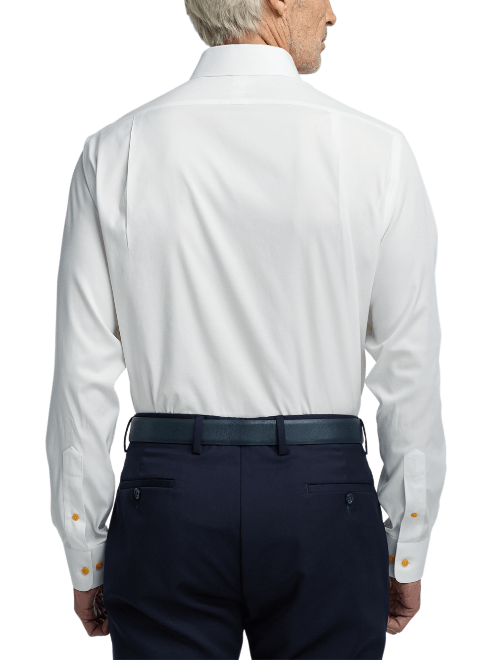 Alternate Image of Comfort Stretch Non-iron Solid Dress Shirt With Contrast Trim-4