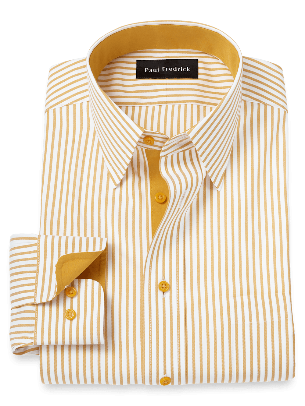 Product Image of Comfort Stretch Non-iron Stripe Dress Shirt With Contrast Trim-1