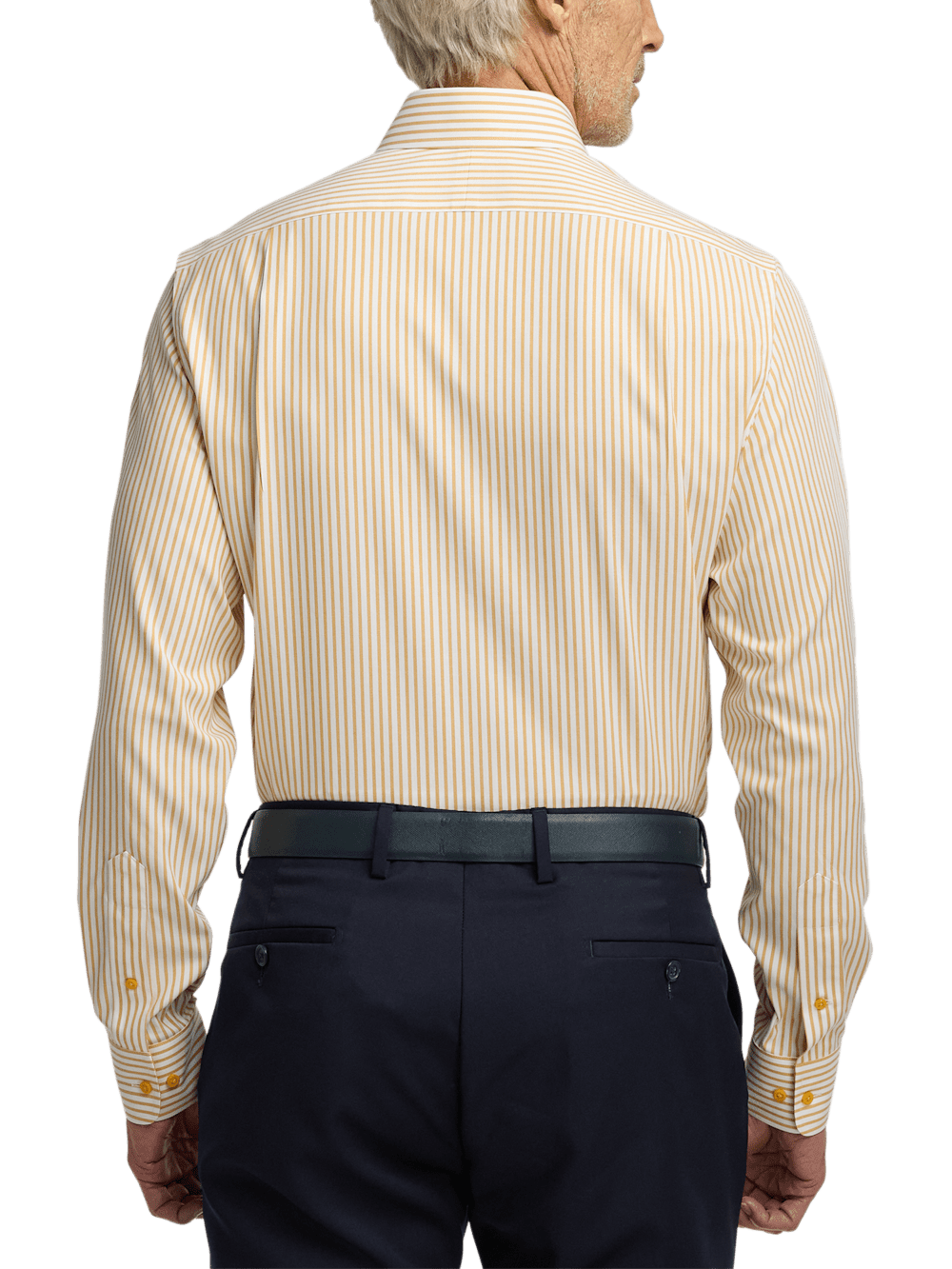 Alternate Image of Comfort Stretch Non-iron Stripe Dress Shirt With Contrast Trim-4