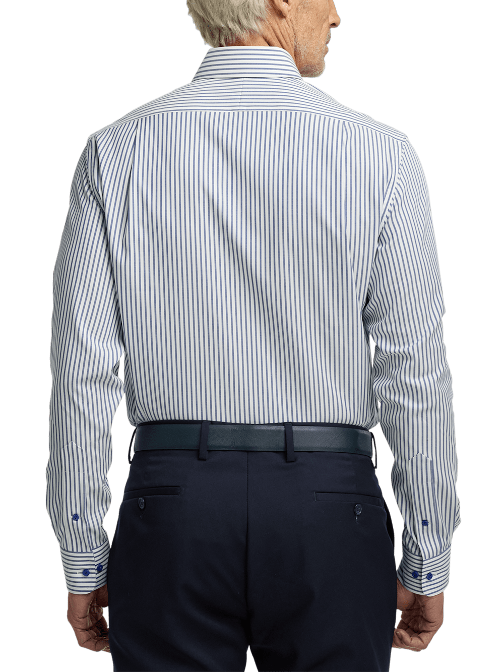 Alternate Image of Comfort Stretch Non-iron Stripe Dress Shirt With Contrast Trim-4