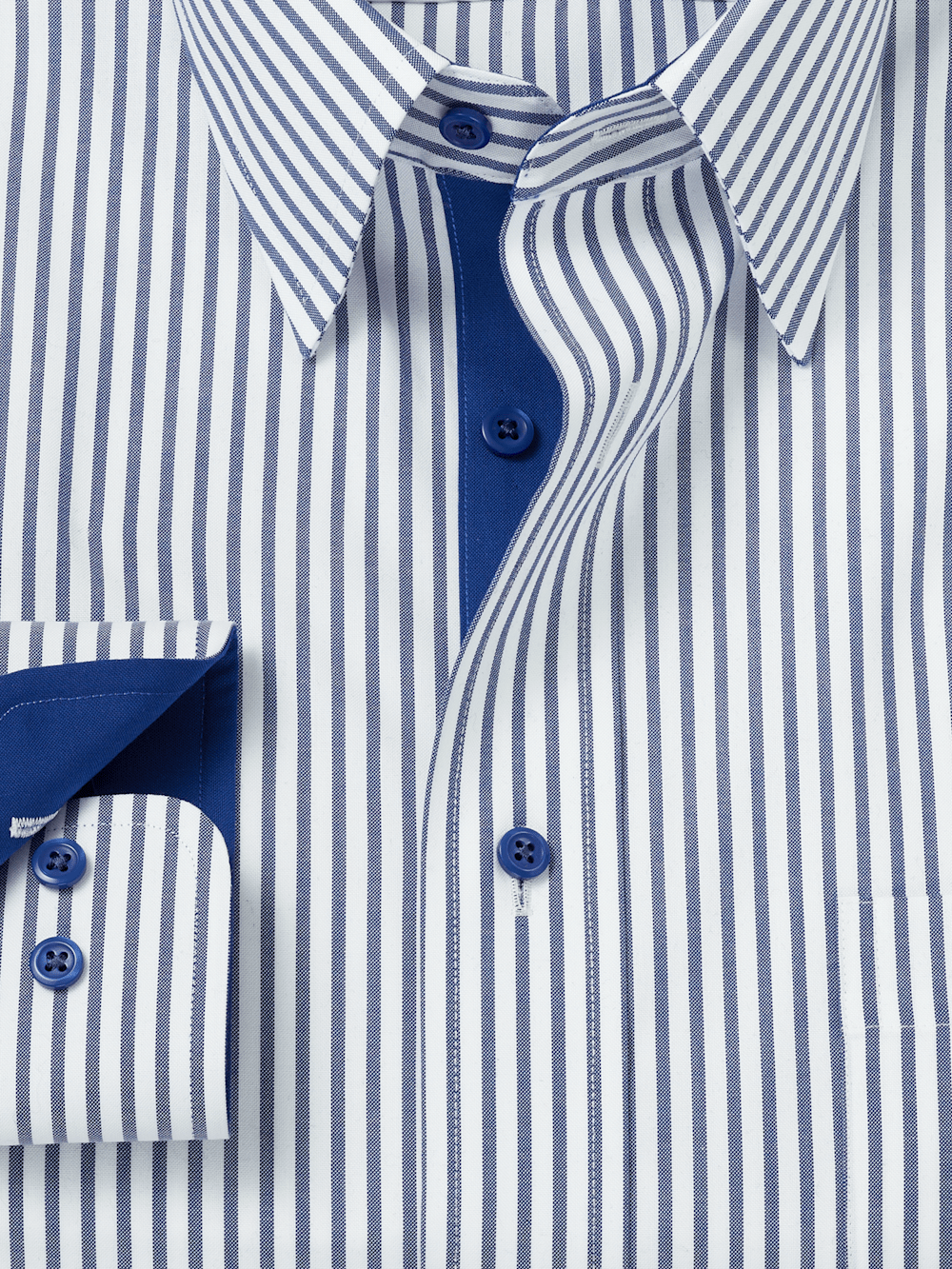 Alternate Image of Comfort Stretch Non-iron Stripe Dress Shirt With Contrast Trim-5