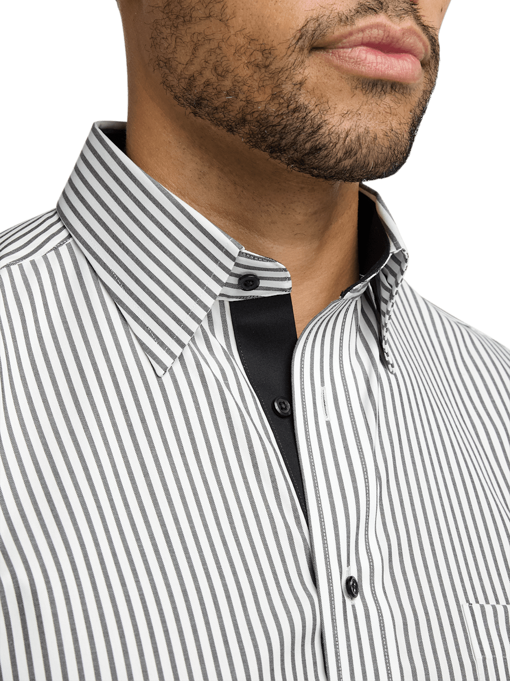 Alternate Image of Comfort Stretch Non-iron Stripe Dress Shirt With Contrast Trim-2