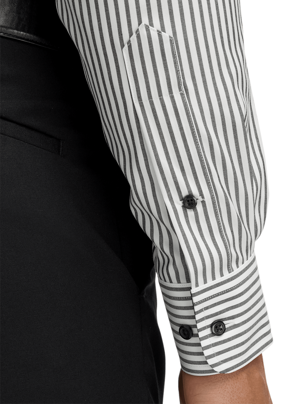 Alternate Image of Comfort Stretch Non-iron Stripe Dress Shirt With Contrast Trim-3