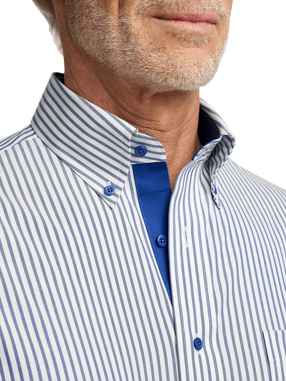 Alternate Image of Comfort Stretch Non-iron Stripe Dress Shirt With Contrast Trim-2