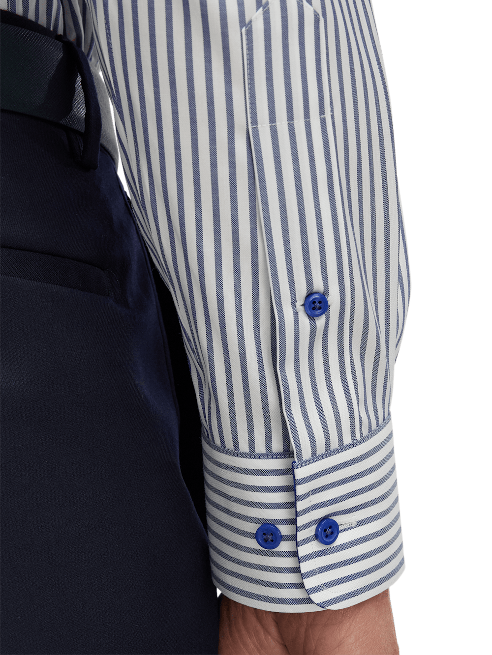 Alternate Image of Comfort Stretch Non-iron Stripe Dress Shirt With Contrast Trim-3