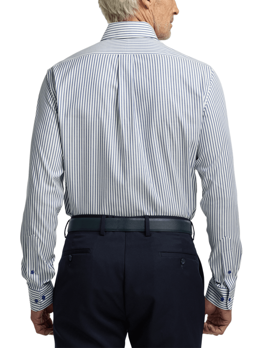 Alternate Image of Comfort Stretch Non-iron Stripe Dress Shirt With Contrast Trim-4