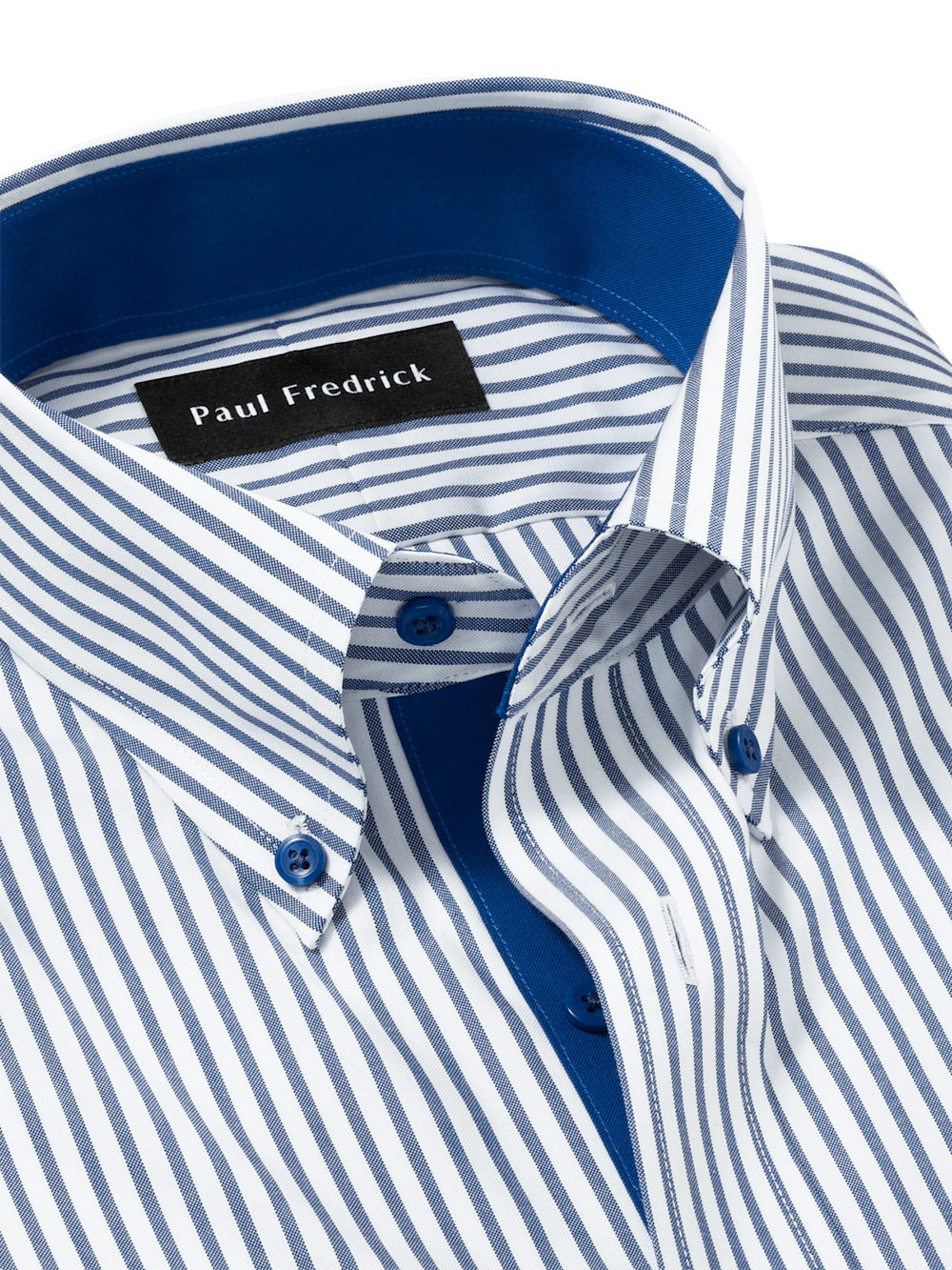 Alternate Image of Comfort Stretch Non-iron Stripe Dress Shirt With Contrast Trim-6