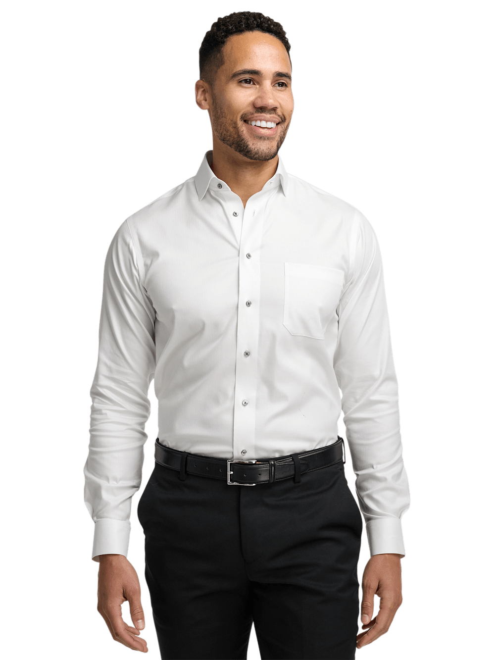 Alternate Image of Comfort Stretch Non-iron Herringbone Dress Shirt-1