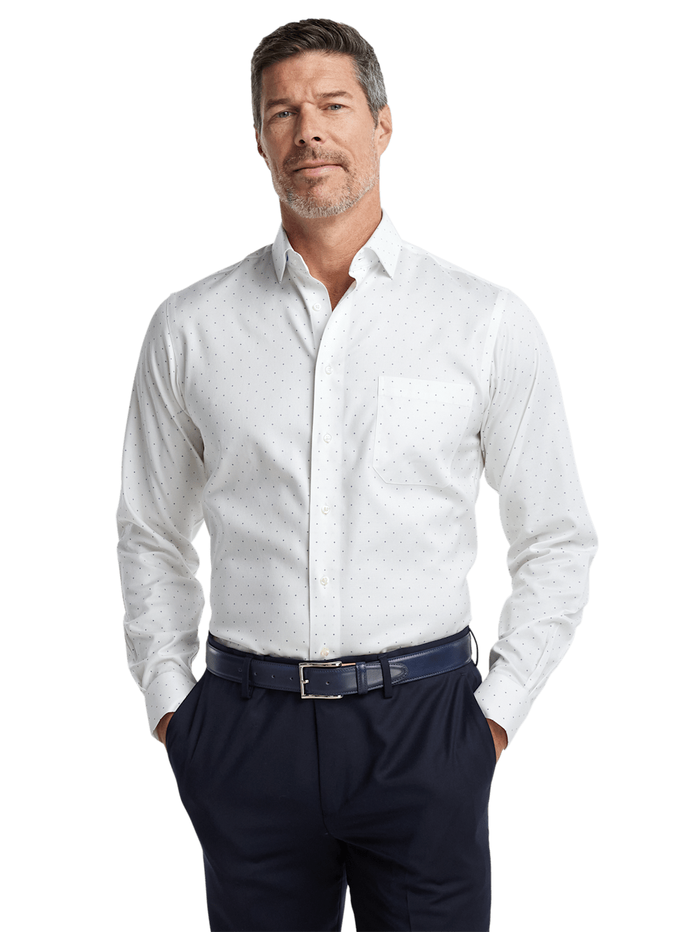 Alternate Image of Comfort Stretch Non-iron Geometric Dress Shirt-1