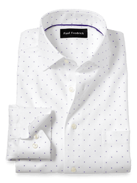 Comfort Stretch Non-Iron Geometric Dress Shirt - White/purple