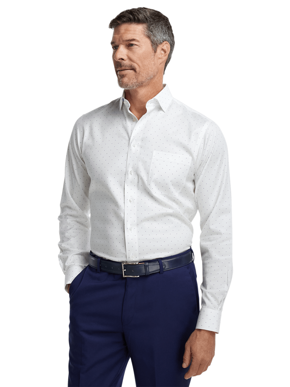 Alternate Image of Comfort Stretch Non-iron Geometric Dress Shirt-1