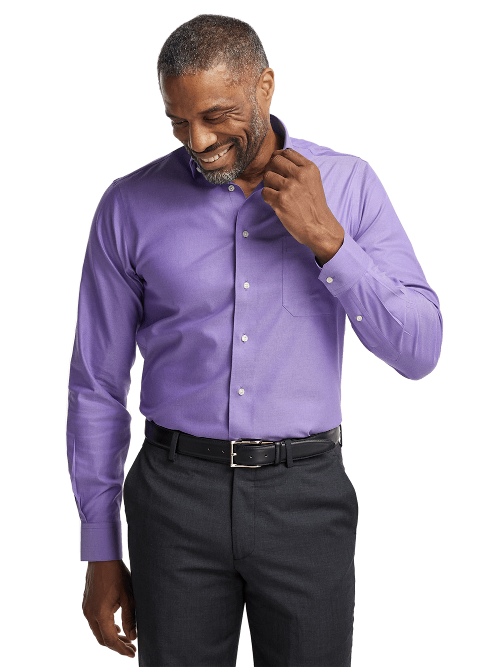 Alternate Image of Comfort Stretch Non-iron Herringbone Dress Shirt-1