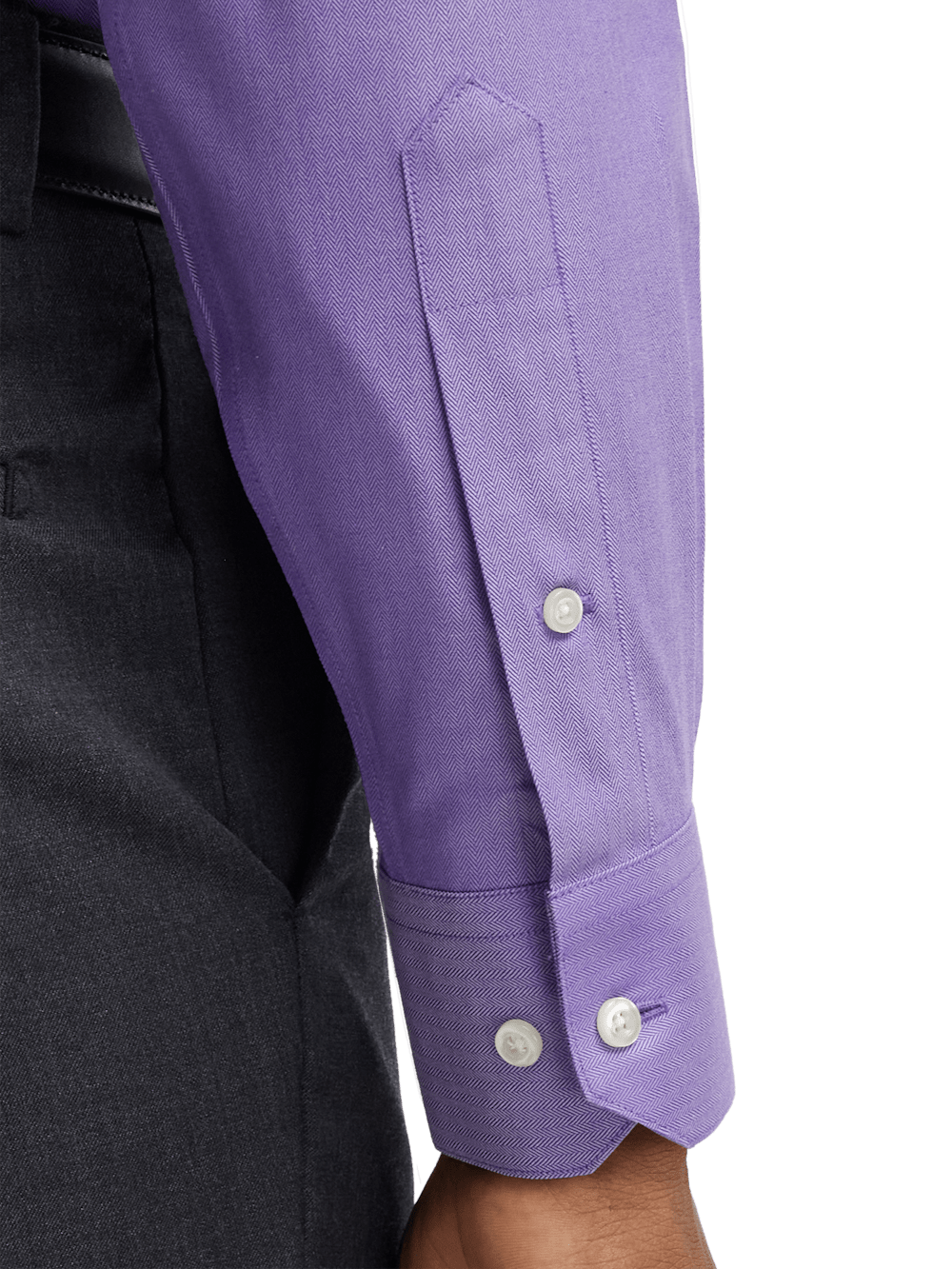 Alternate Image of Comfort Stretch Non-iron Herringbone Dress Shirt-3