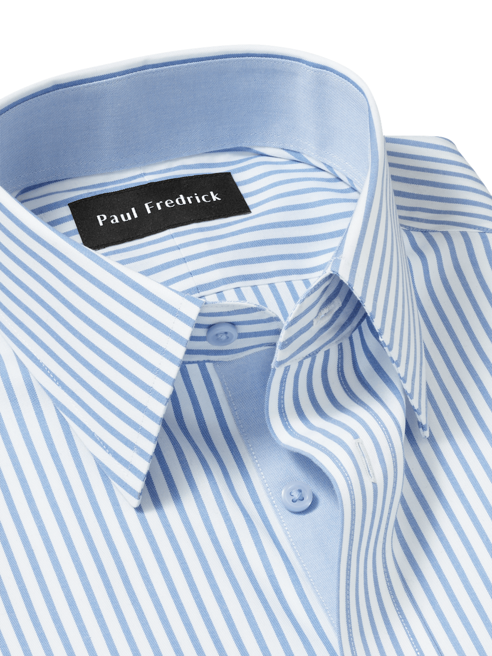 Alternate Image of Comfort Stretch Non-iron Stripe Dress Shirt With Contrast Trim-6