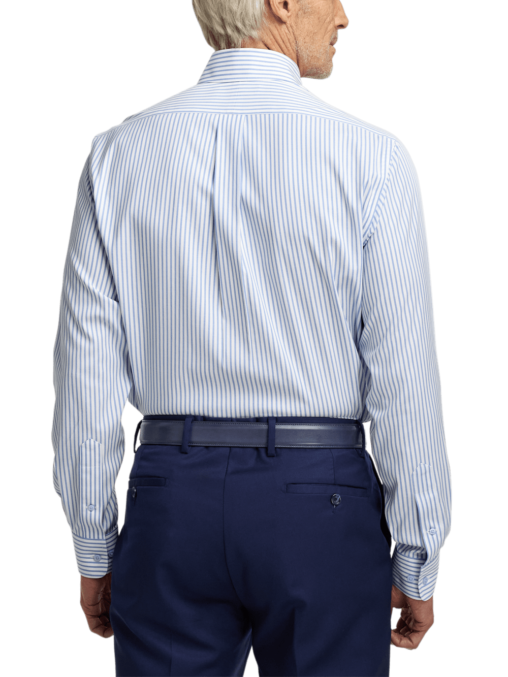 Alternate Image of Comfort Stretch Non-iron Stripe Dress Shirt With Contrast Trim-4