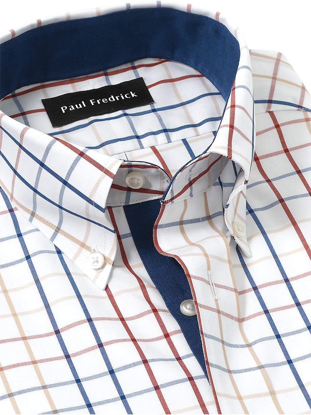 Alternate Image of Non-iron Cotton Tattersall Dress Shirt With Contrast Trim-2