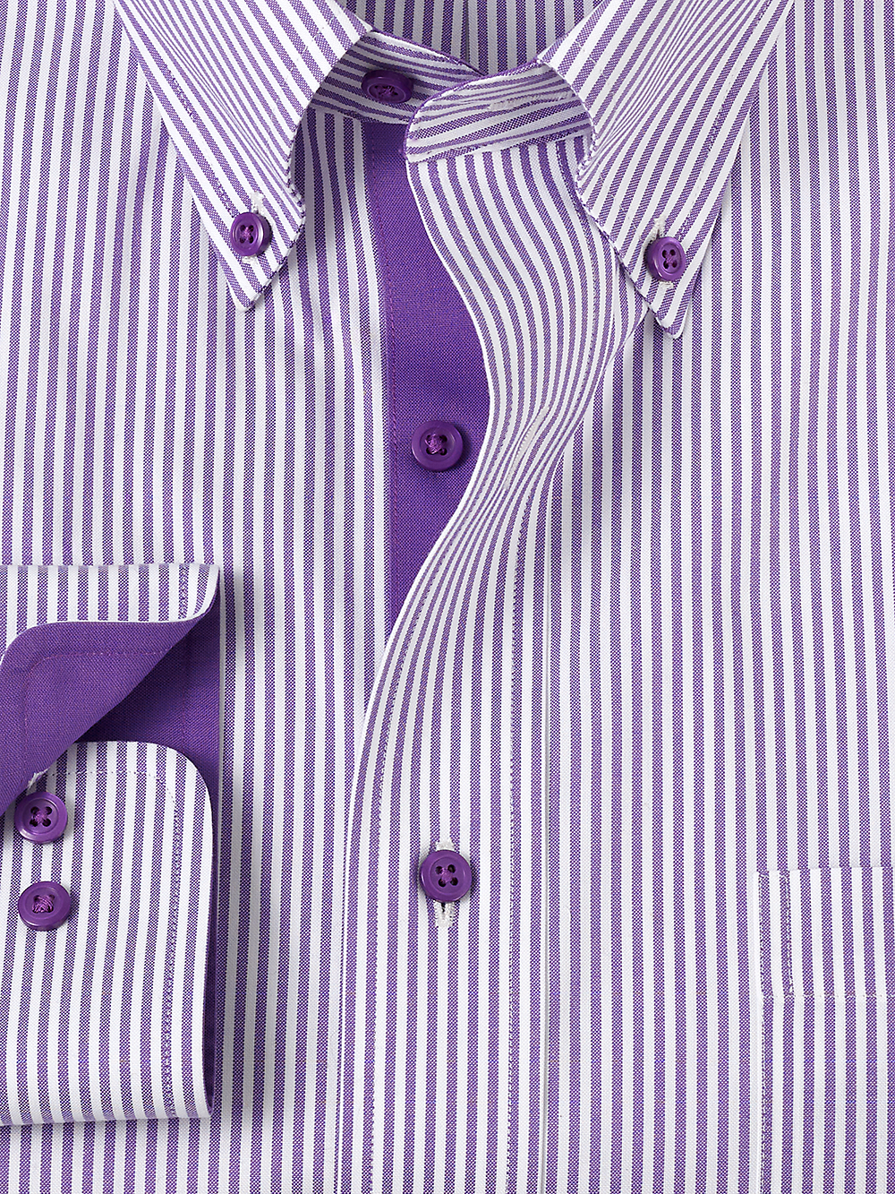 Alternate Image of Comfort Stretch Non-iron Stripe Dress Shirt With Contrast Trim-2