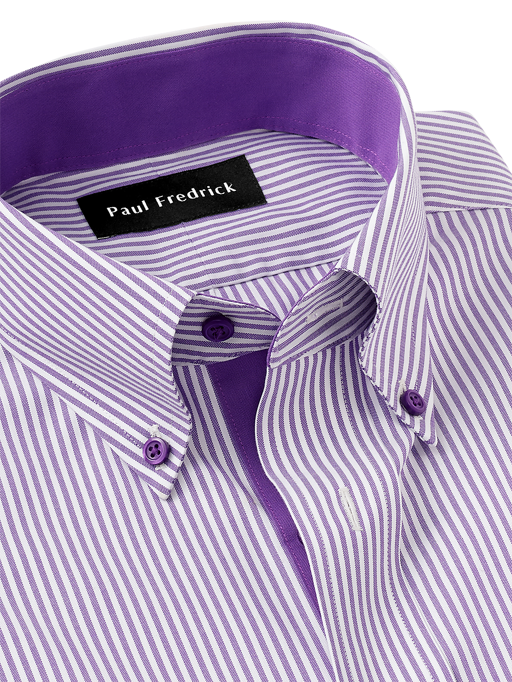 Alternate Image of Comfort Stretch Non-iron Stripe Dress Shirt With Contrast Trim-3