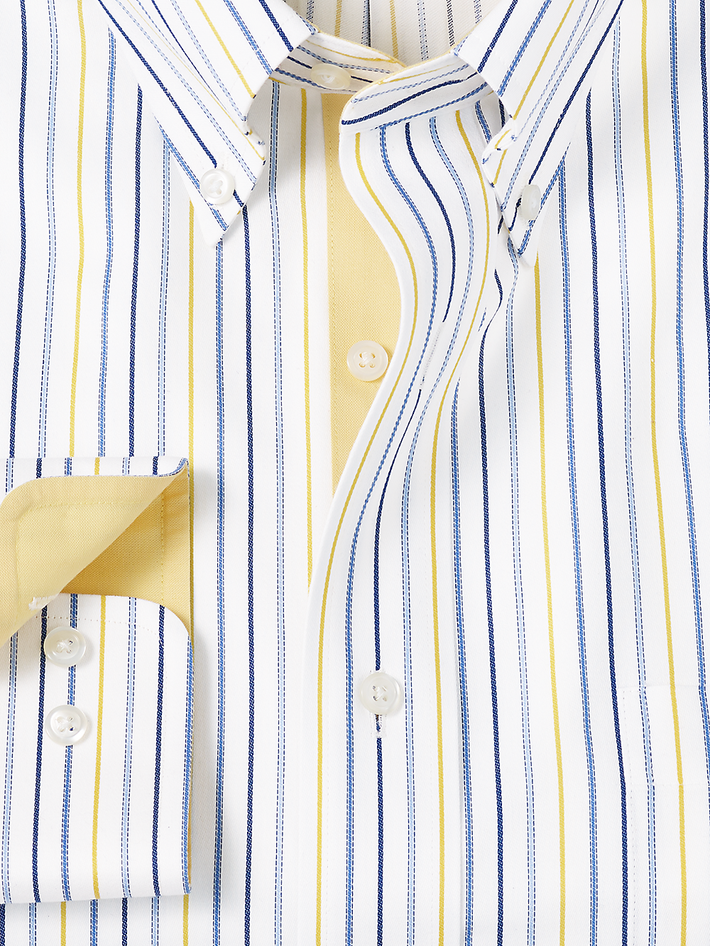 Alternate Image of Non-iron Cotton Stripe Dress Shirt With Contrast Trim-1