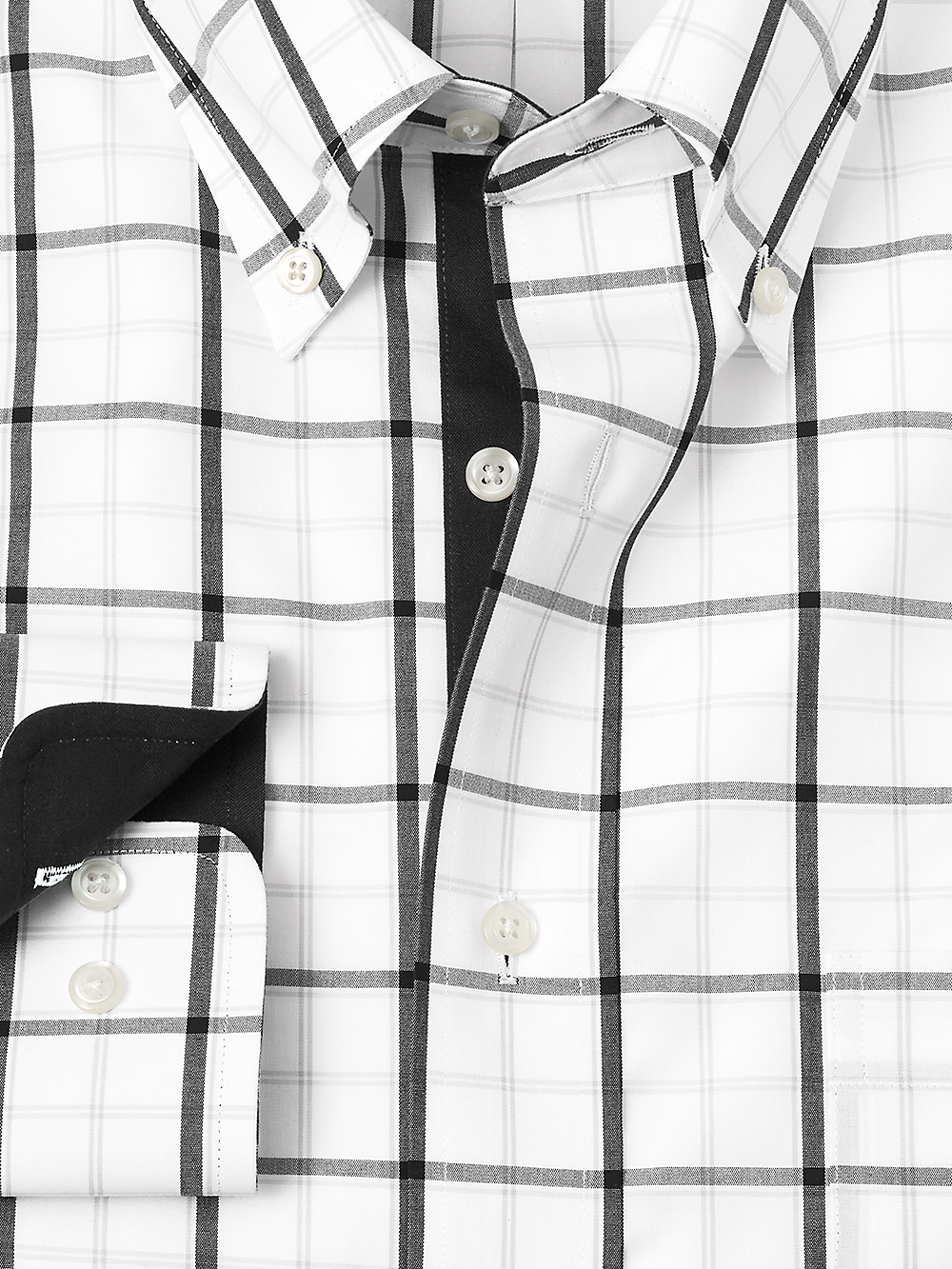 Alternate Image of Non-iron Cotton Check Dress Shirt With Contrast Trim-1