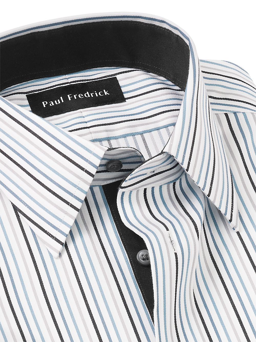 Alternate Image of Non-iron Cotton Stripe Dress Shirt With Contrast Trim-2