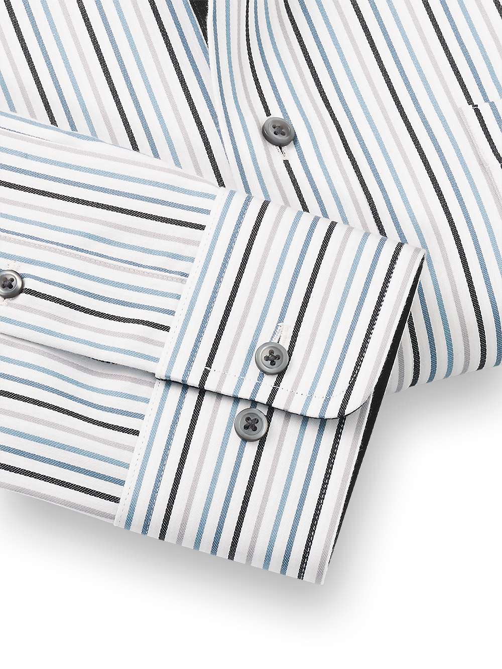 Alternate Image of Non-iron Cotton Stripe Dress Shirt With Contrast Trim-3