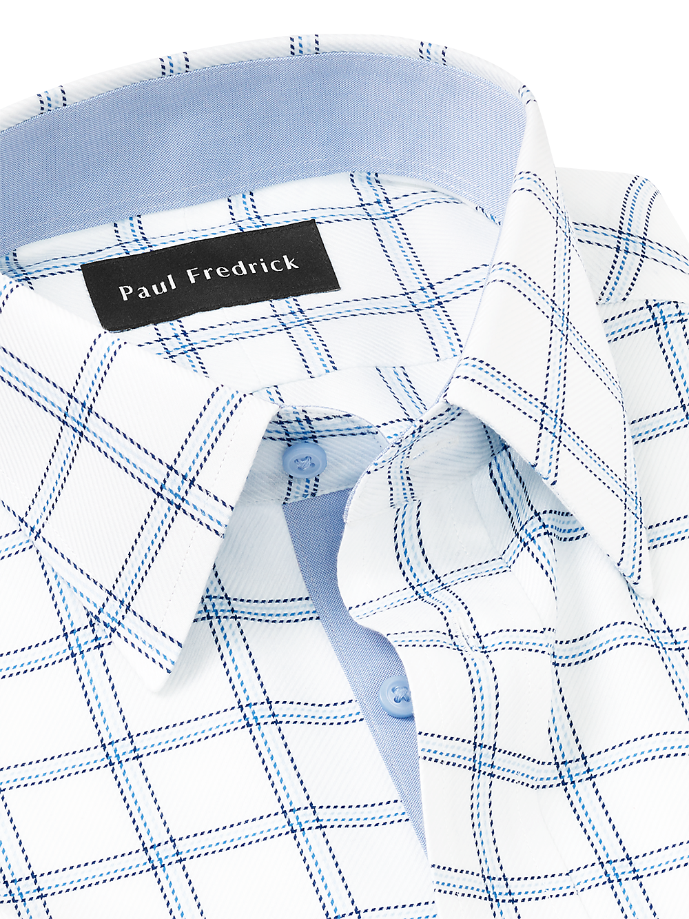 Alternate Image of Non-iron Cotton Windowpane Dress Shirt With Contrast Trim-2