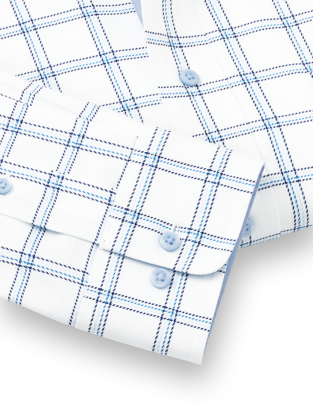 Alternate Image of Non-iron Cotton Windowpane Dress Shirt With Contrast Trim-3