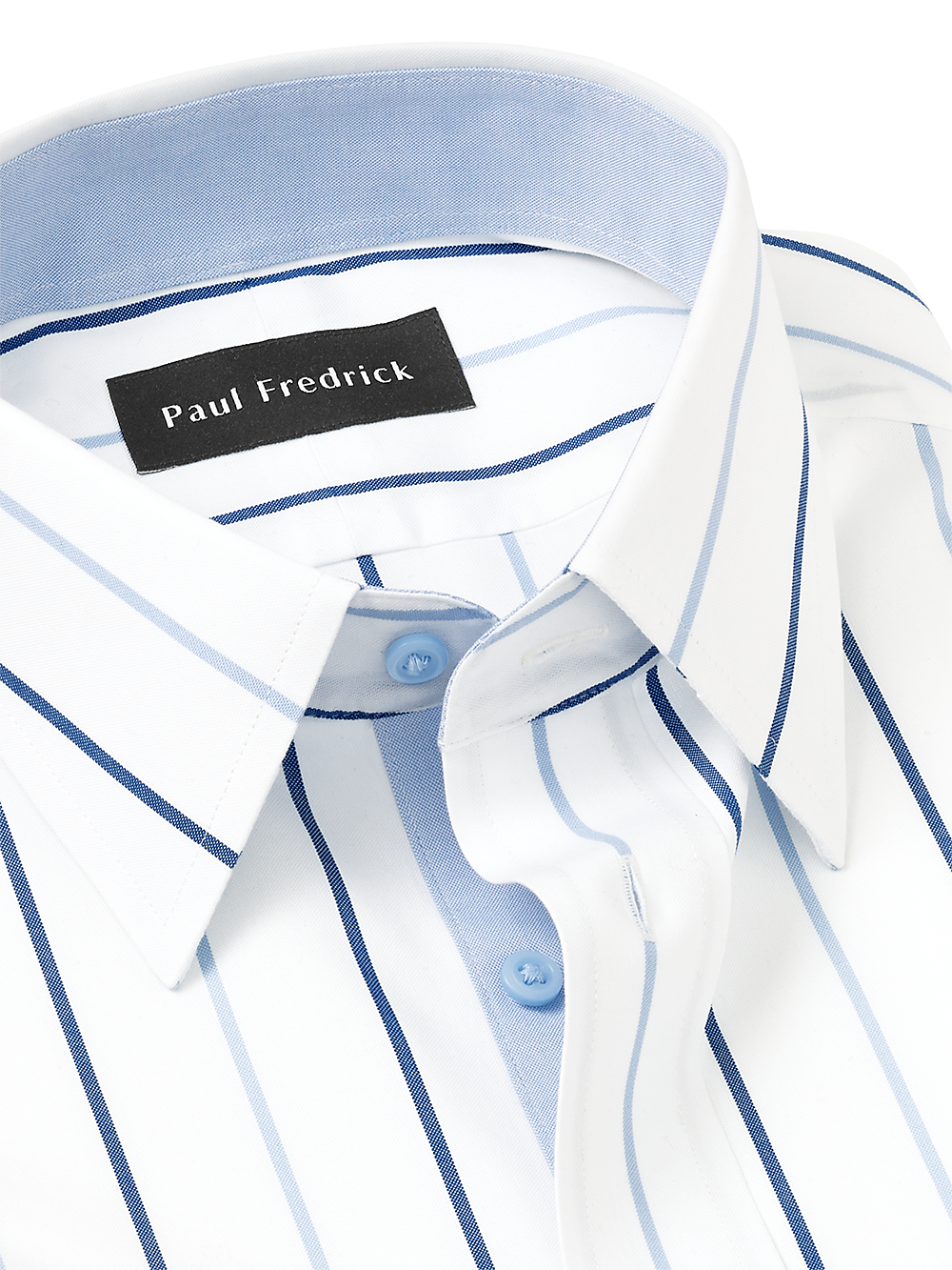 Alternate Image of Non-iron Cotton Stripe Dress Shirt With Contrast Trim-2