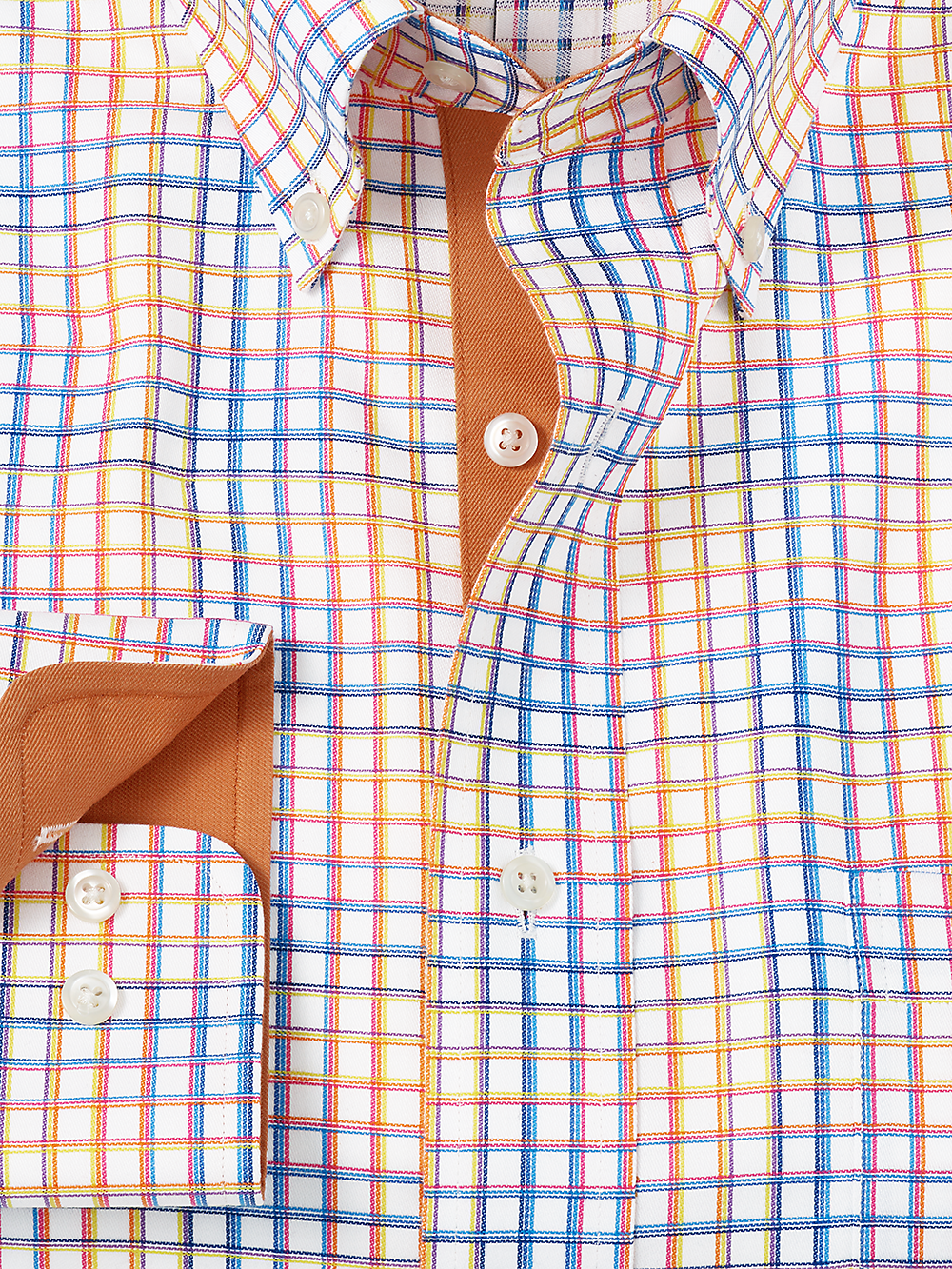 Alternate Image of Non-iron Cotton Check Dress Shirt With Contrast Trim-1