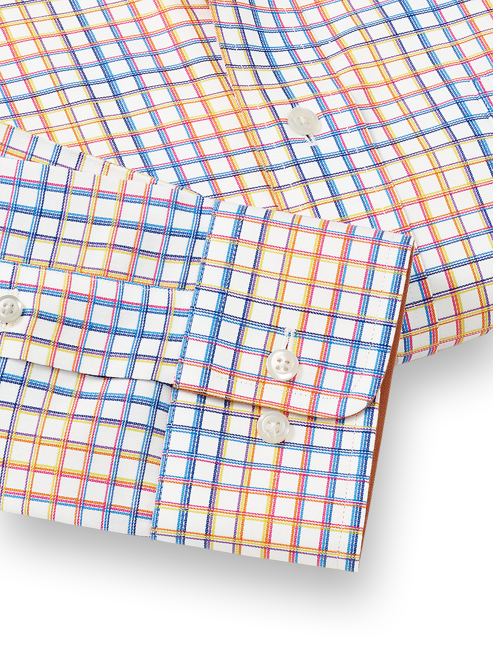 Alternate Image of Non-iron Cotton Check Dress Shirt With Contrast Trim-3