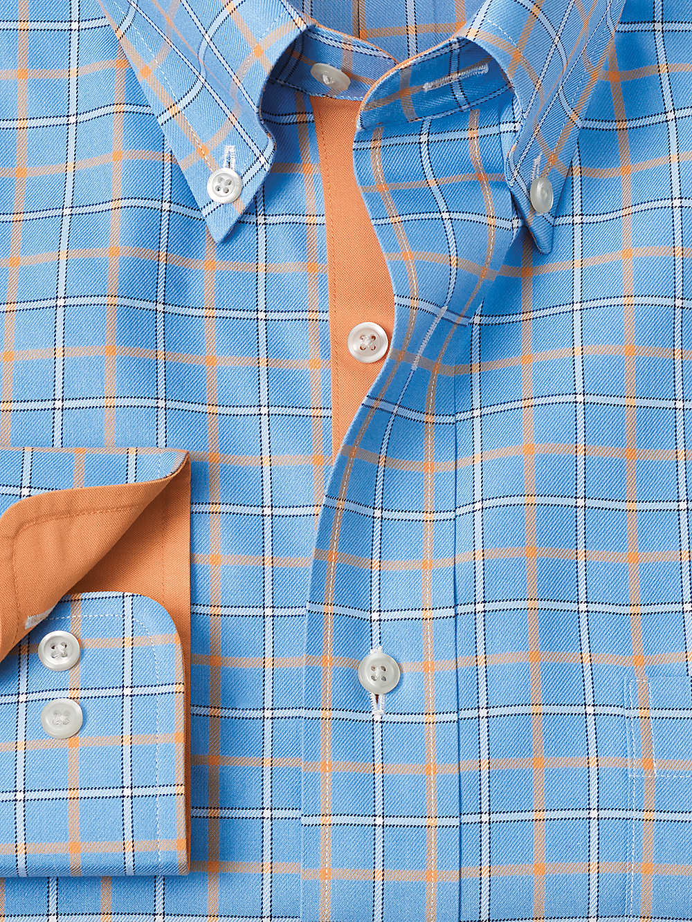 Alternate Image of Non-iron Cotton Check Dress Shirt With Contrast Trim-2