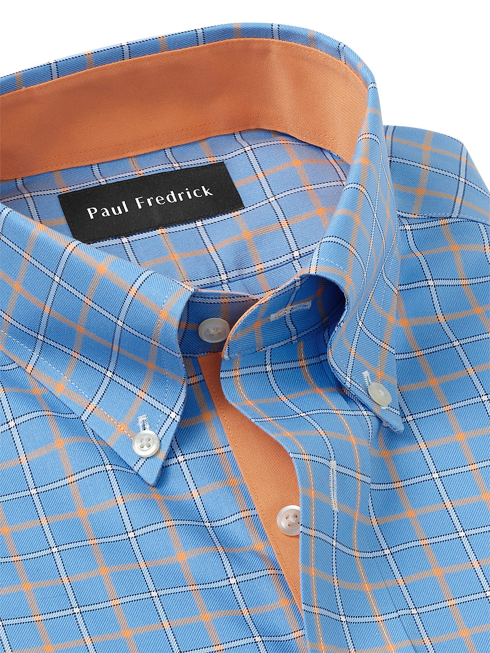 Alternate Image of Non-iron Cotton Check Dress Shirt With Contrast Trim-3